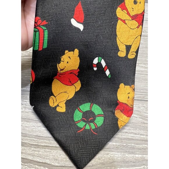 Winnie the Pooh Christmas Neck Tie Disney Men’s Holiday Novelty Polyester - Picture 2 of 7